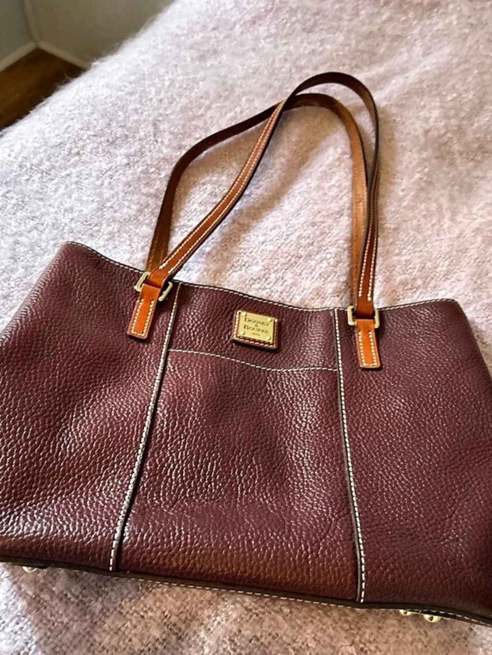 Dooney & Bourke Pebble Grain Tote Leather burgundy